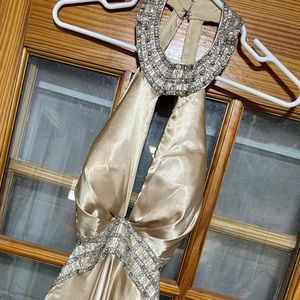 Tony Bowls Paris Gold Gown With Train